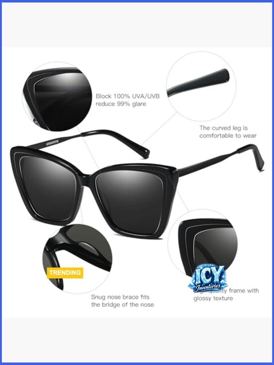 Handmade Acetate Oversized Cat Eye Sunglasses UV400 main image 7
